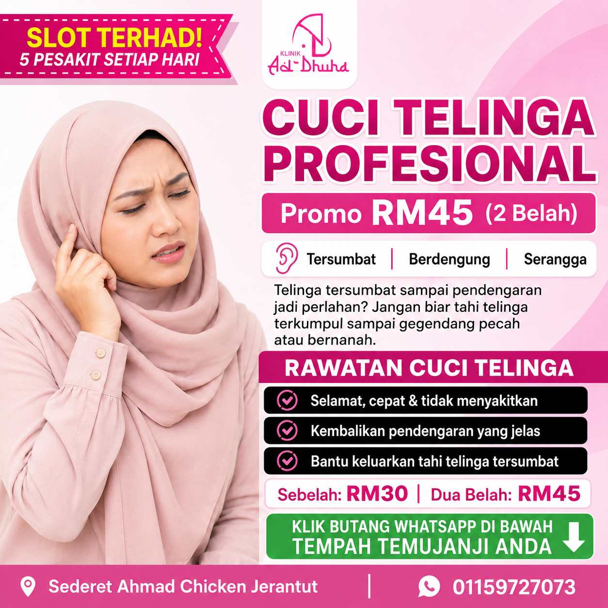 Cuci Telinga Profesional - Klinik Ad-Dhuha Jerantut