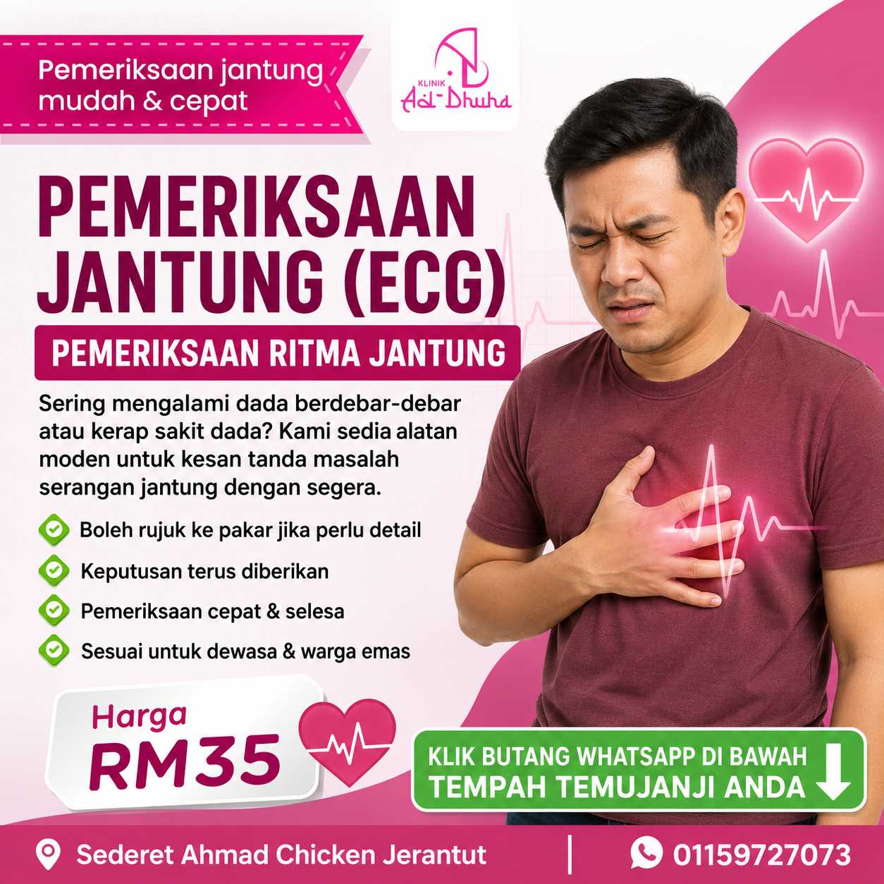 Pemeriksaan Jantung ECG - Klinik Ad-Dhuha Jerantut
