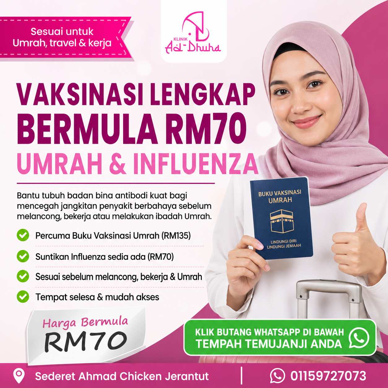Vaksinasi Umrah & Influenza - Klinik Ad-Dhuha Jerantut